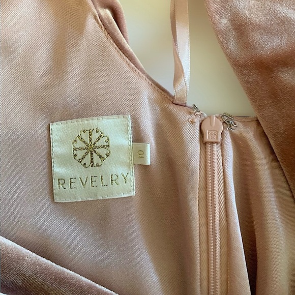 REVELRY Dakota Velvet Maxi Dress Size 10 in Blush Pink - Picture 5 of 8